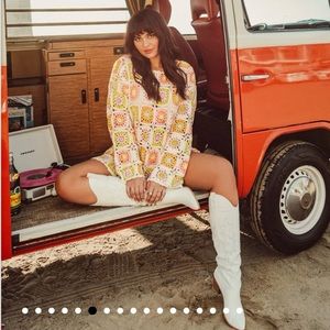 Show Me Your MuMu Crochet Cover-Up in Pink and Yellow